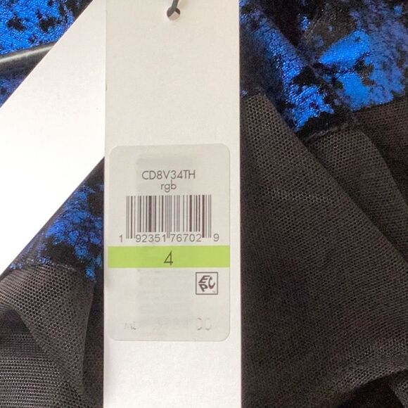 CALVIN KLEIN NWT WOMENS SIZE 4 DRESS KOBALT BLUE/BLACK - Picture 8 of 8